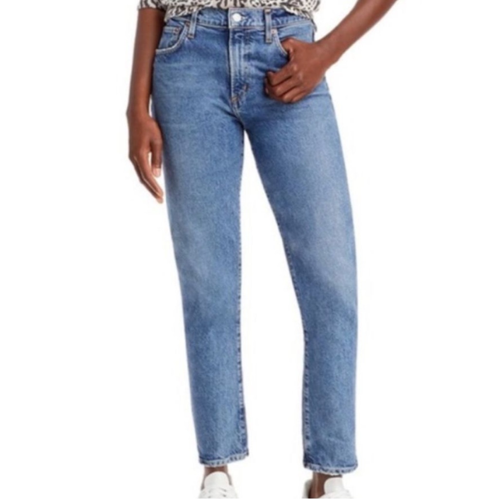 Agolde Mid Rise Toni Jeans Dark Denim Size 29